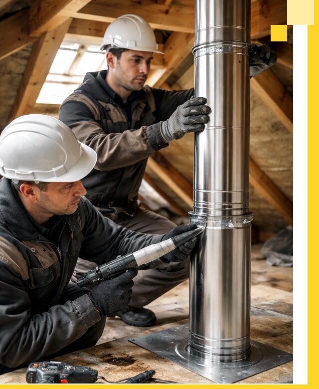 Монтаж дымоходов для каминов в Чусовой с гарантией качества