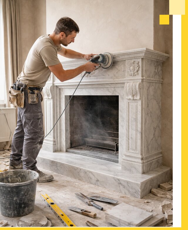 Изготовление и установка мраморных каминов в Чусовой под ключ