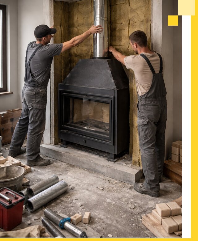 Изготовление и монтаж закрытых каминов в Чусовой под ключ