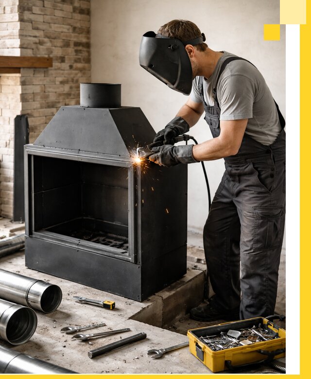 Продажа и установка металлических каминов в Чусовой под ключ