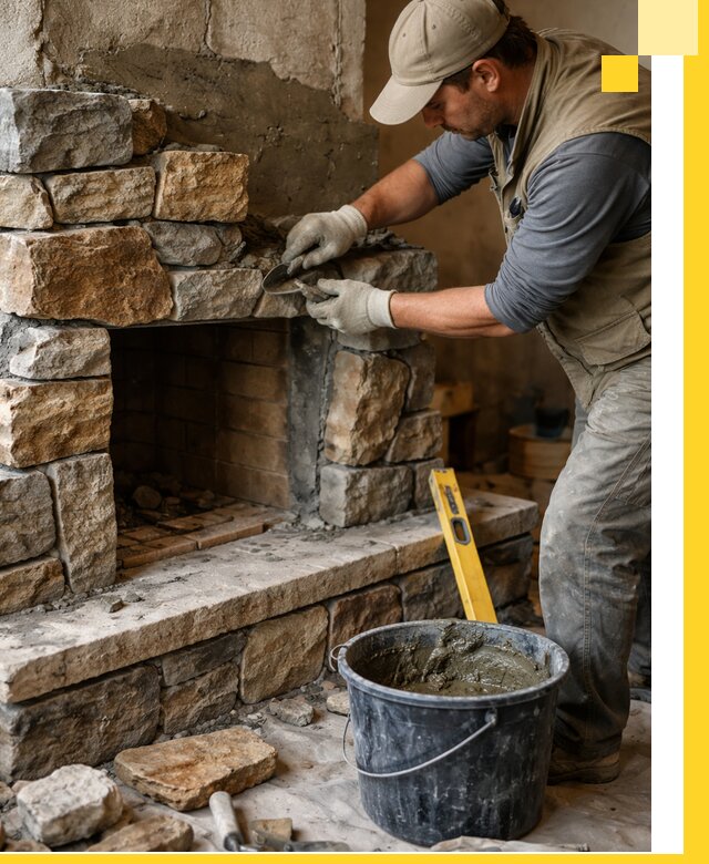 Изготовление и установка каменных каминов под ключ в Чусовой