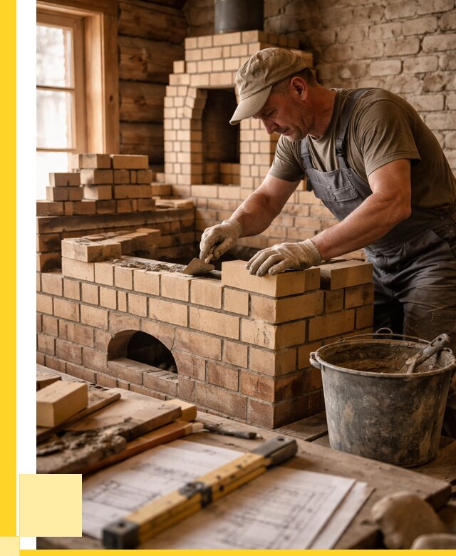 Кладка печей из кирпича в Чусовой цены от 31344 р. - ЭриданЧсв