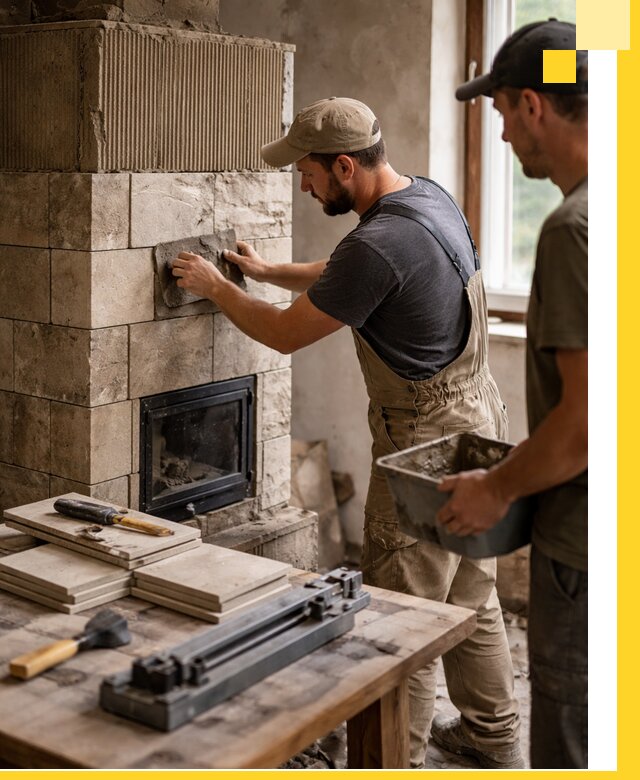 Профессиональная облицовка печей в Чусовой: керамика и камень