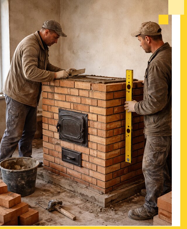 Отопительные печи под ключ в Чусовой, установка и сборка