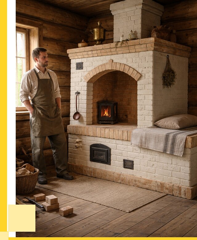 Русские печи с лежанкой под ключ в Чусовой от 156720 р. ЭриданЧсв