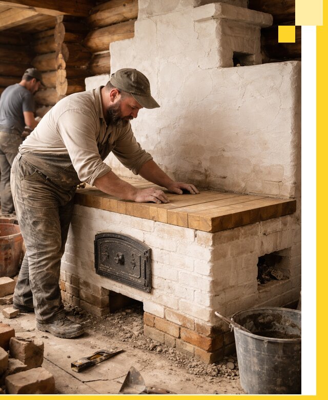 Проектирование и установка русской печи с лежанкой в Чусовой