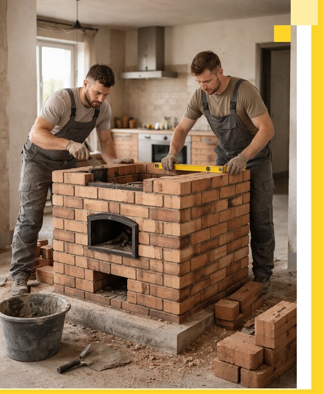 Установка и монтаж печей в частном доме в Чусовой под ключ