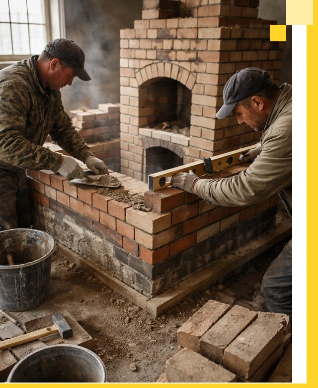 Изготовление и монтаж печей и каминов из кирпича в Чусовой