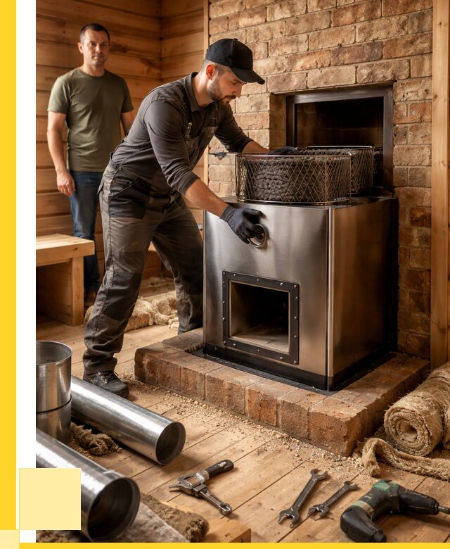 Монтаж банных печей под ключ в Чусовой от 18806 р., ЭриданЧсв