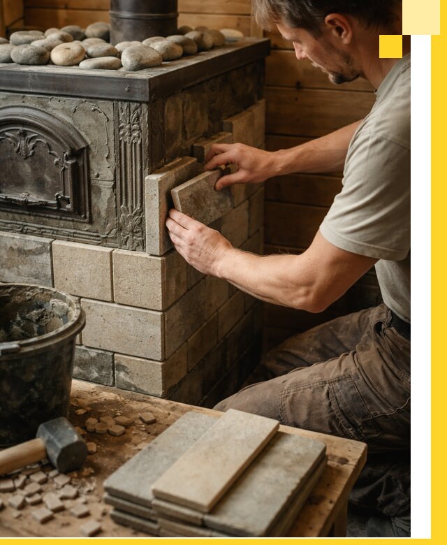 Облицовка банных печей в Чусовой профессиональная отделка