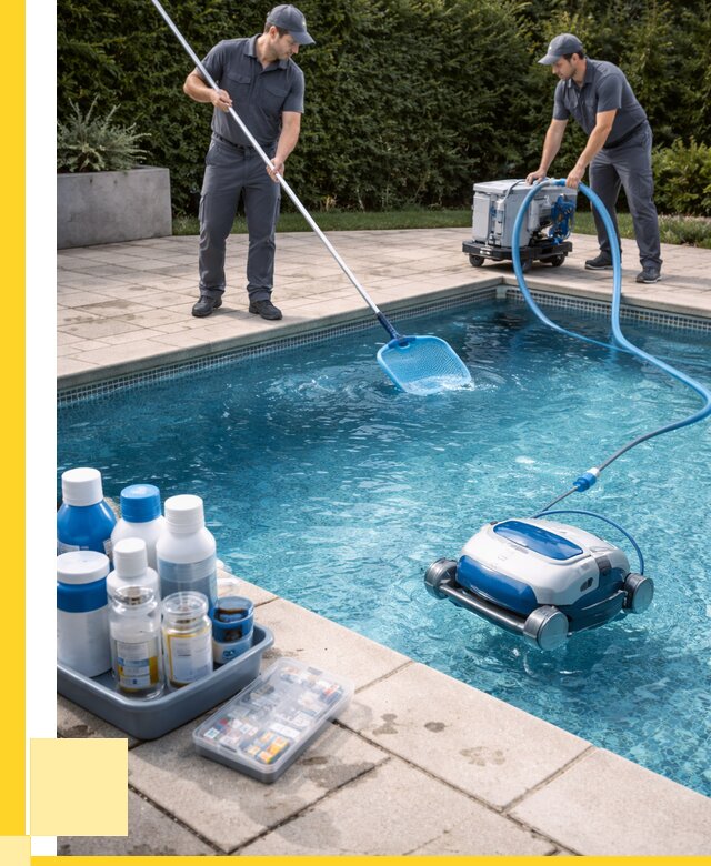 Чистка бассейнов в Чусовой роботами, от 4702 р. | ЭриданЧсв