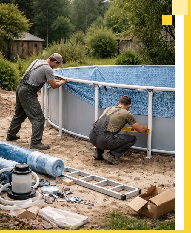 Установка и монтаж каркасных бассейнов в Чусовой под ключ