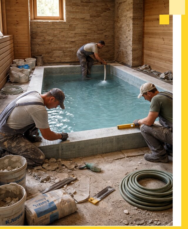 Проектирование и строительство бассейнов для бани в Чусовой