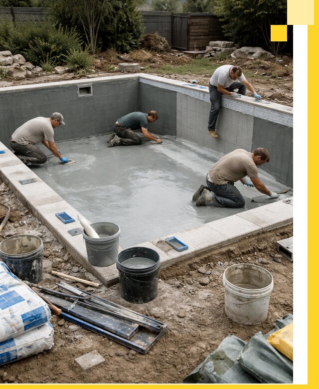 Изготовление и монтаж чаши бассейна под ключ в Чусовой