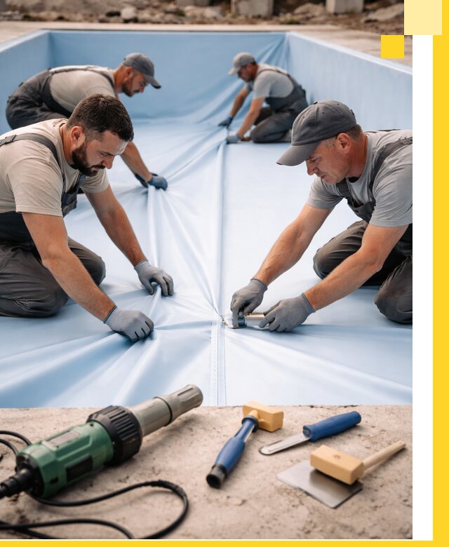 ПВХ пленка для бассейнов с монтажом и гарантией в Чусовой