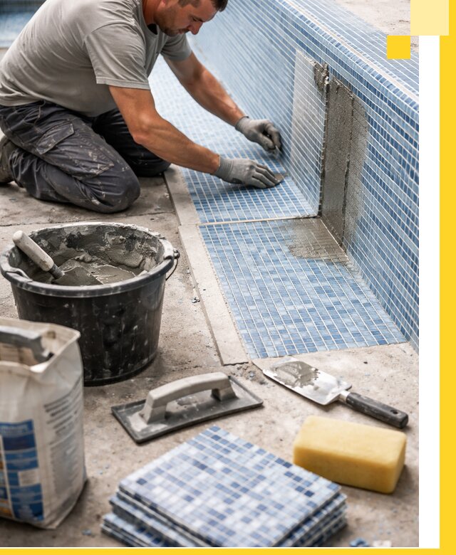 Укладка и ремонт мозаики для бассейнов под ключ в Чусовой