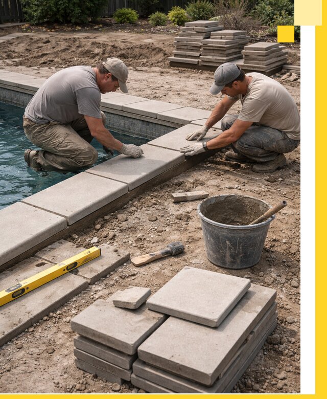 Установка и изготовление копингового камня для бассейнов в Чусовой