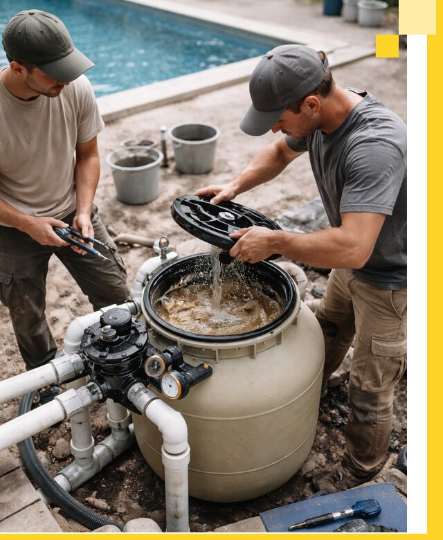 Установка и обслуживание песочных фильтров для бассейнов в Чусовой