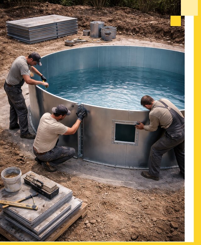 Круглые бассейны под ключ в Чусовой проектирование и монтаж