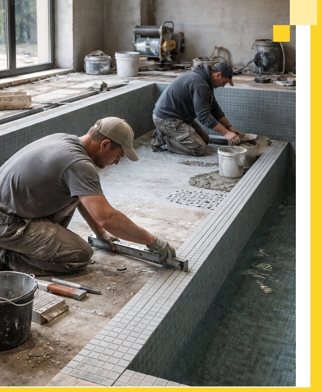 Строительство бассейна в частном доме в Чусовой под ключ