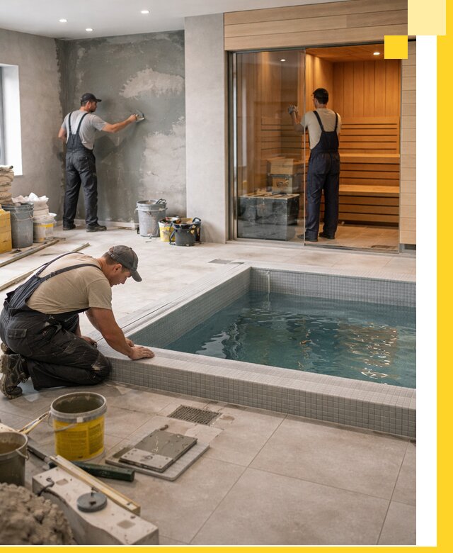 Проектирование и строительство сауны с бассейном в Чусовой