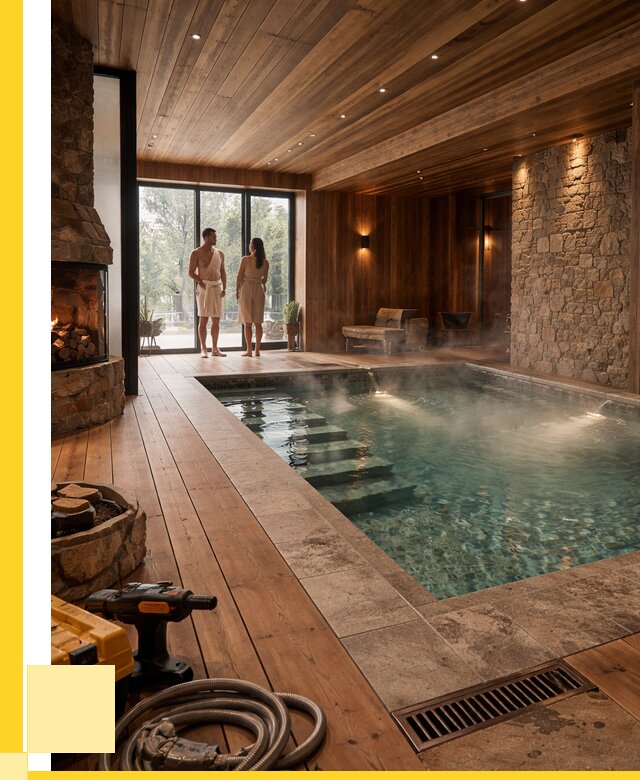 Проекты бань с бассейном под ключ в Чусовой от 78360 р., ЭриданЧсв