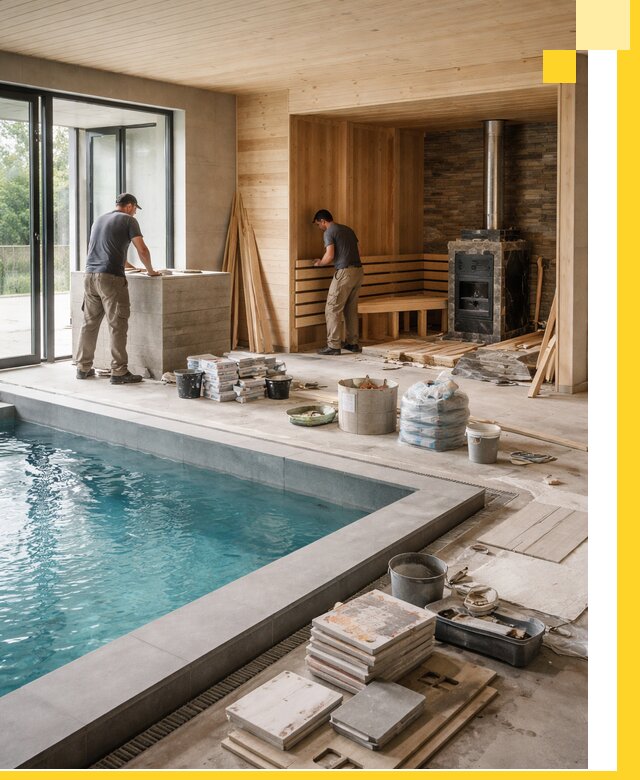 Проектирование и строительство бань с бассейном в Чусовой