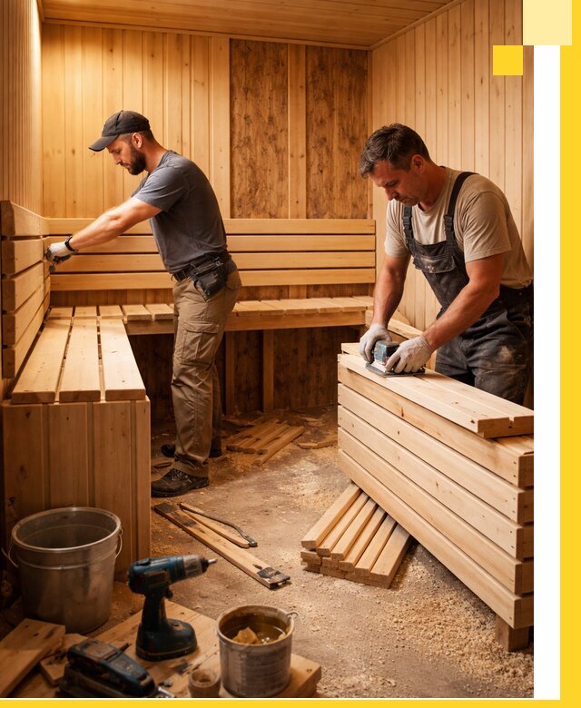 Профессиональный комплексный ремонт саун под ключ в Чусовой