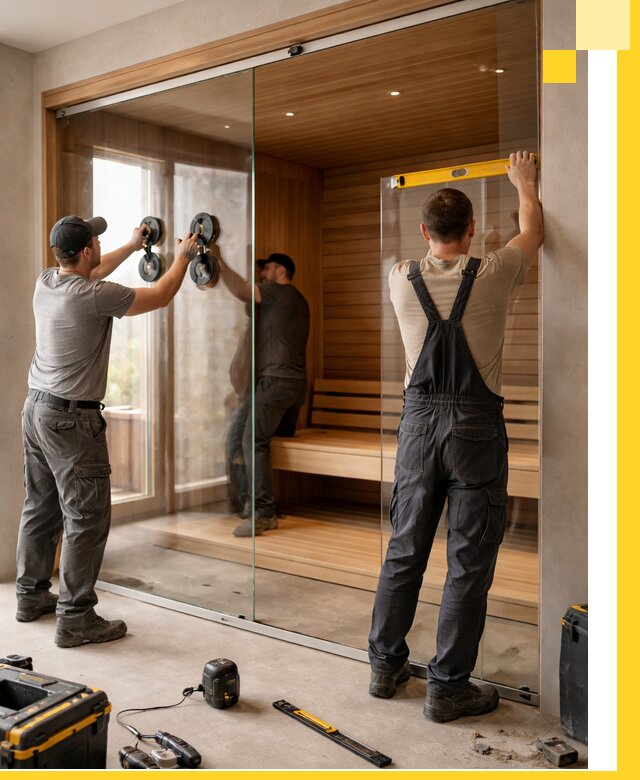 Производство и монтаж стеклянных саун под ключ в Чусовой