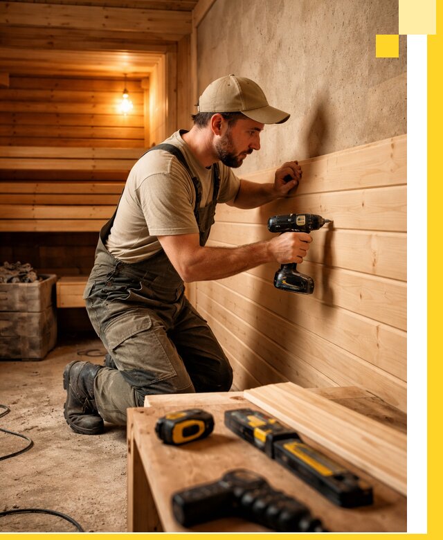 Профессиональная внутренняя отделка бани в Чусовой под ключ