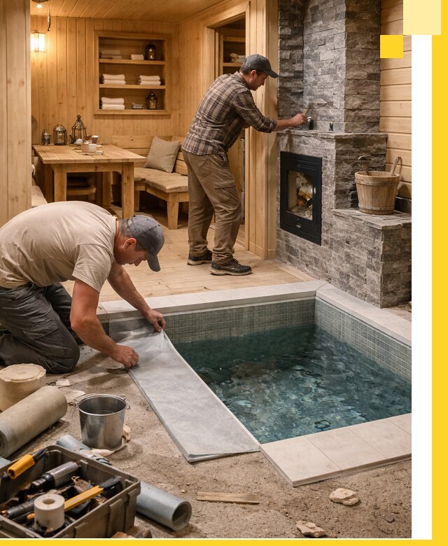 Строительство бань с комнатой отдыха под ключ в Чусовой