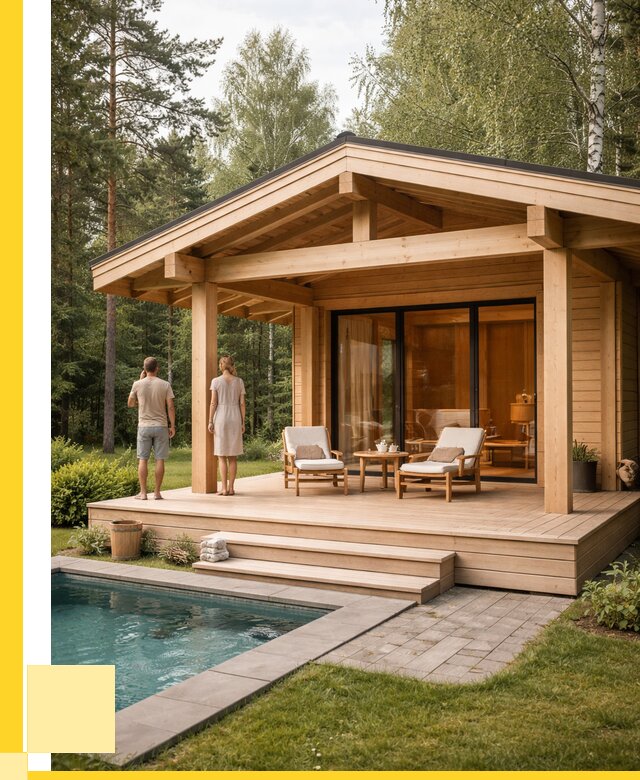 Бани с террасой под ключ в Чусовой от 626880 р. | ЭриданЧсв