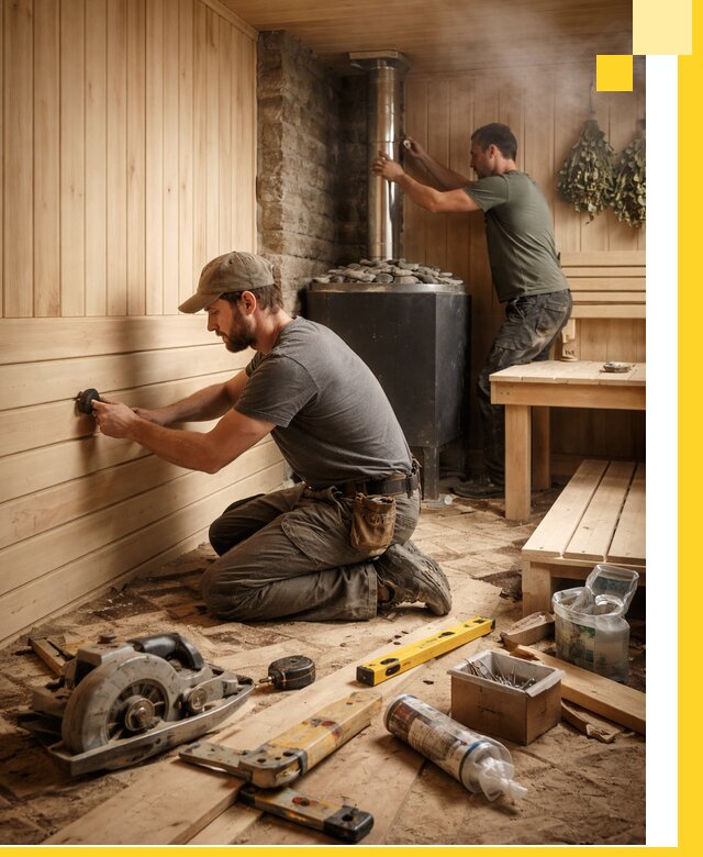 Полное строительство и оснащение парных под ключ в Чусовой