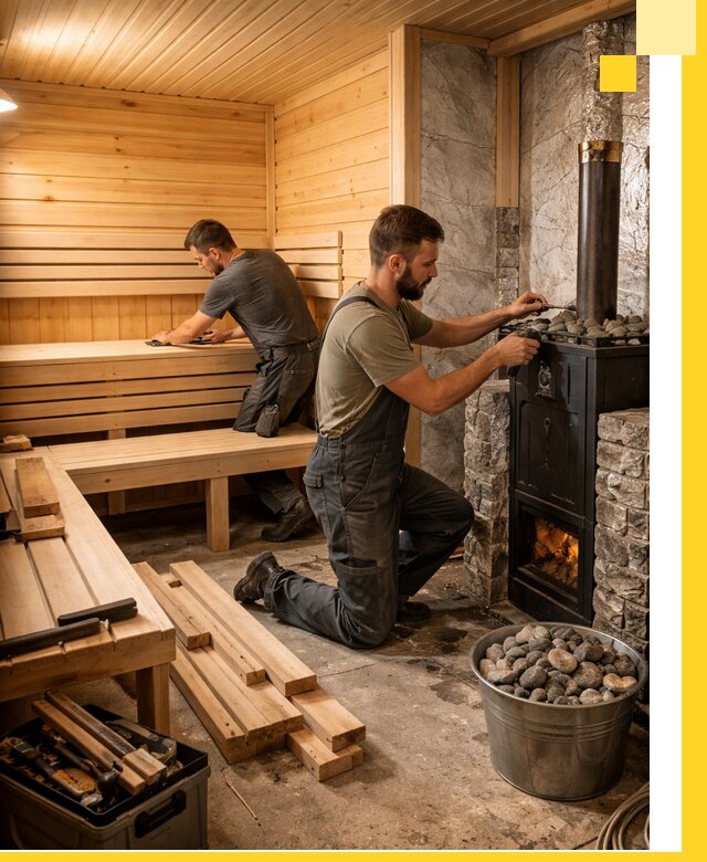 Дизайн и строительство интерьеров бань под ключ в Чусовой