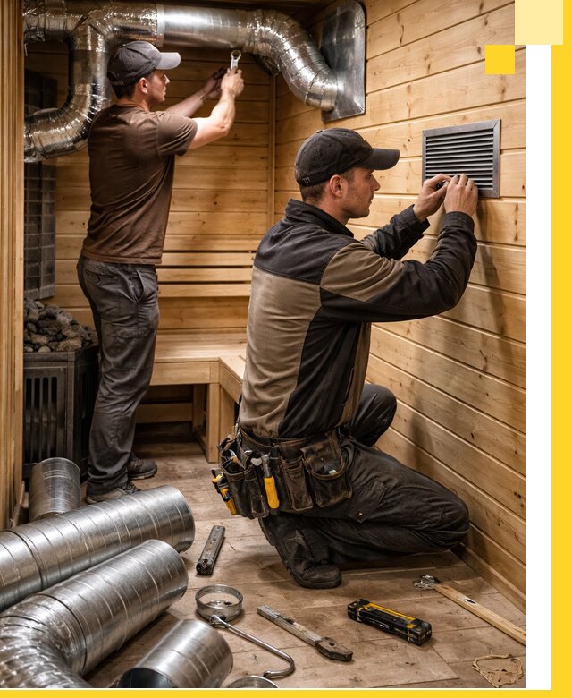 Проектирование и монтаж вентиляции бани в Чусовой под ключ