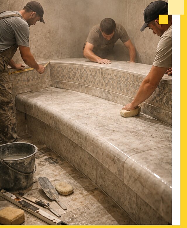 Изготовление и установка сидений для хамама в Чусовой